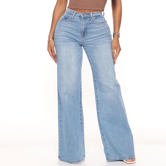 Wide Leg Light Denim - Picture 1 of 2